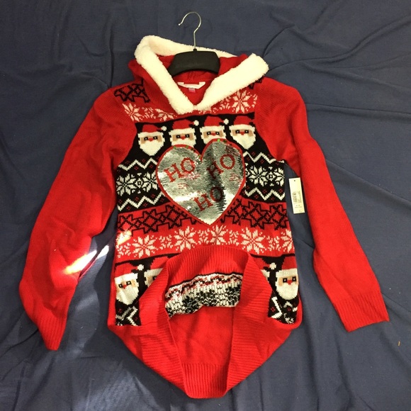 No Boundaries Knitted Red Santa Sweater - Picture 4 of 9